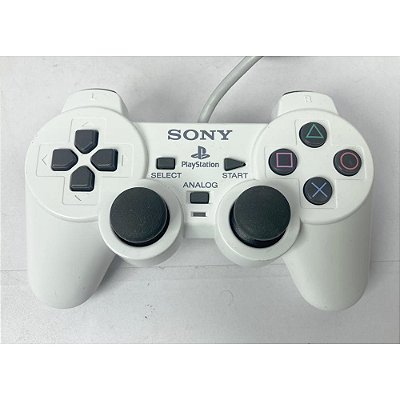 Controle Playstation 2, Branco, PS2, Original Sony (Usado)