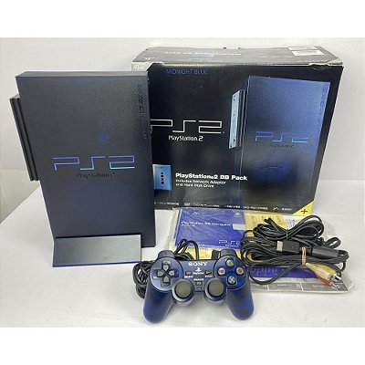 PlayStation 2, Midnight Blue, Na Caixa Seriado, Modelo SCPH 50000 MB, PS2, (Usado)