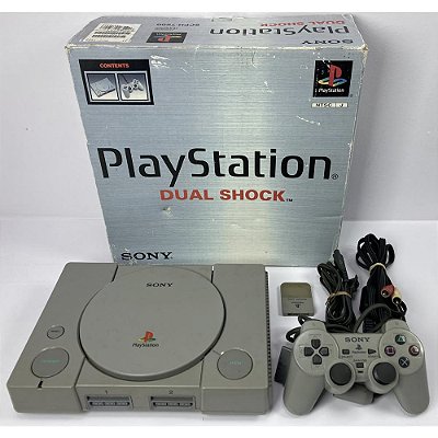 PlayStation 1, DualShock, Na Caixa Seriado, 1 Controle, Modelo SCPH-7500, PS1, (Usado)