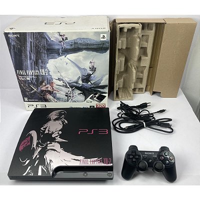 PlayStation 3 Slim, Ed. Final Fantasy XIII-2 Lightning Edition, Na Caixa Seriado, PS3, (Usado)