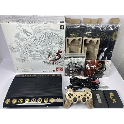 PlayStation 3 Slim, Yakuza 5 Emblem Edition, Completo Na Caixa Seriado, 250GB, PS3 (Usado)