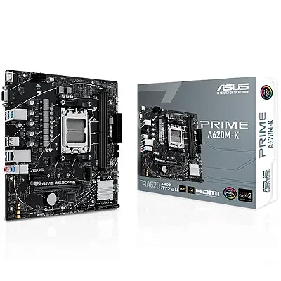 Placa Mãe Asus Prime Para AMD AM5 A620M-K 2xDDR5 mATX