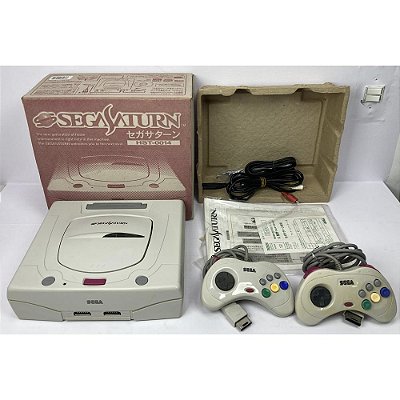 Sega Saturno, Branco, Com 2 Controles Originais, Saturn, Na Caixa Seriado  (Usado)