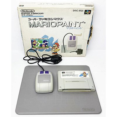 Jogo Mario Paint, Com Mouse, Na Caixa, para Super Famicom, Original (Usado)