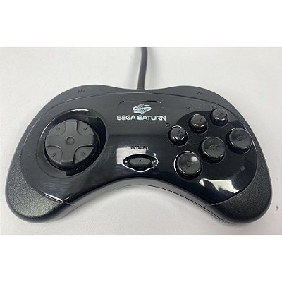 Controle Sega Saturno, Preto, Original Sega (Usado)