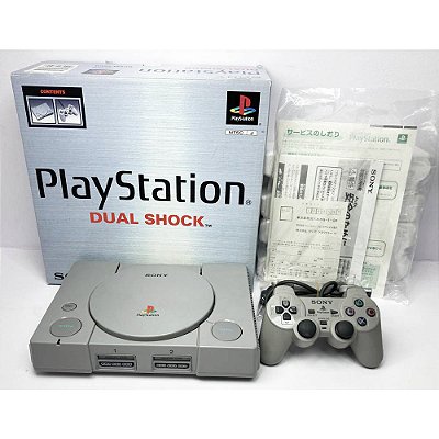 PlayStation 1, DualShock, Na Caixa Seriado, 1 Controle, Modelo SCPH-7500, PS1, (Usado)