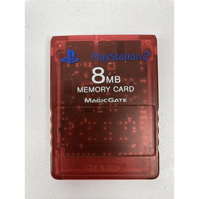 Memory Card Playstation 2, Vermelho Transparente, Sony, Original (Usado)