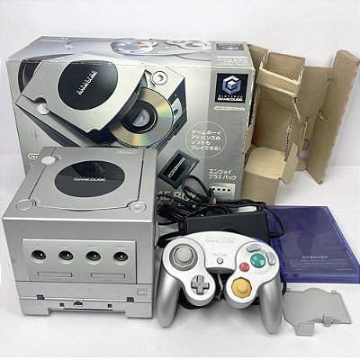 Gamecube Prata, Na Caixa, Com Game Boy Player, Disco de Boot, Nintendo (Usado)