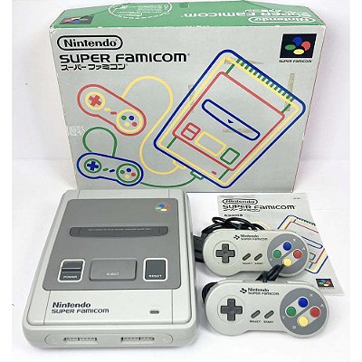Super Famicom, Com Caixa Original, Manual Seriado, 2 Controles Originais, Nintendo (Usado)