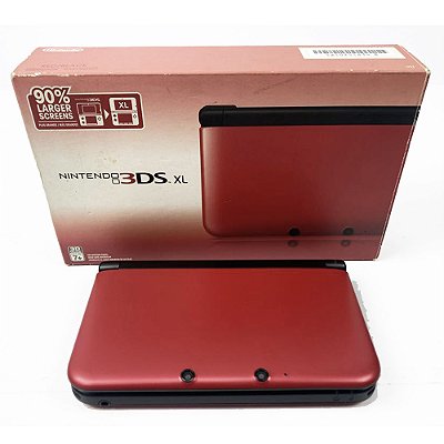 Nintendo 3DS XL, Na Caixa Seriado, Vermelho,  Original Nintendo (Usado)