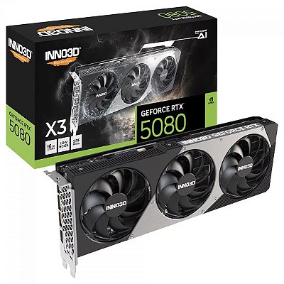Placa de Vídeo GeForce RTX 5080 X3, 16GB, GDDR7, DLSS, Ray Tracing, INNO3D, NVIDIA