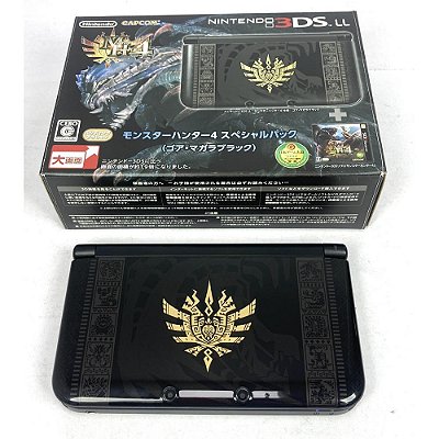Nintendo 3DS XL (LL), Edição Monster Hunter 4 com Jogo, Na Caixa Seriado, Original Nintendo (Usado)