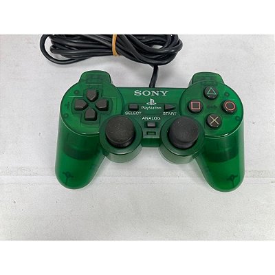Controle Joystick Sony Playstation Dualshock 2 Emeralda Verde, Original Sony (Usado)