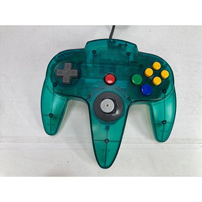 Controle Nintendo 64, VERDE Transparente, Analógico 100%, Original Nintendo (Usado)