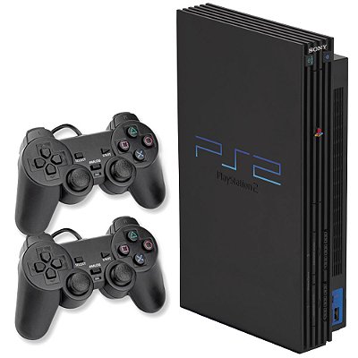 Playstation 2 Fat, Memory Card, opl, HD com 110 Jogos, 2 Controles Feir, Usado