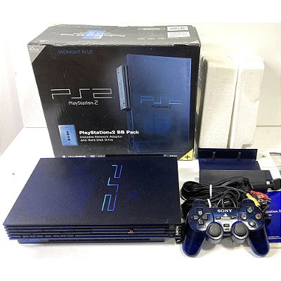 PlayStation 2, Midnight Blue, Na Caixa, Modelo SCPH 50000 MB, PS2, (Usado)