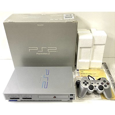 PlayStation 2, Prata, Na Caixa Seriado, 1 Controle, Silver, Modelo SCPH-39000 S, PS2, (Usado)