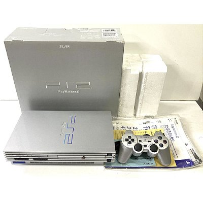 PlayStation 2, Prata, Na Caixa Seriado, 1 Controle, Silver, Modelo SCPH-39000 S, PS2, (Usado)