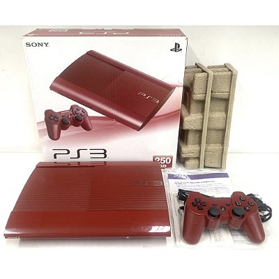 PlayStation 3 Super Slim, Vermelho, Na Caixa Seriado, 250GB, Console PS3, (Usado)