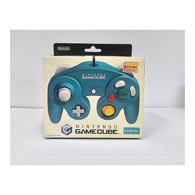Controle Gamecube Esmeralda, Original, Nintendo na CAIXA (Usado)