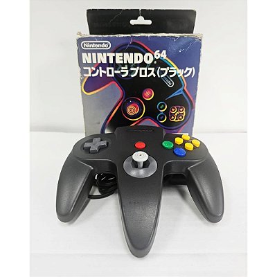 Controle Nintendo 64 Preto, Original Nintendo Japonês na Caixa  (Usado)