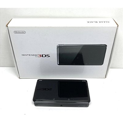 Nintendo 3DS, Clear Black, Na Caixa Seriado, Original Nintendo (Usado)