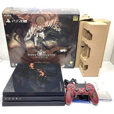 Playstation 4 PRO, Edição Monster Hunter World, Na Caixa Seriado, PS4 (Seminovo)