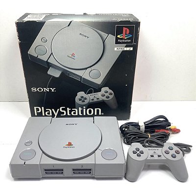 PlayStation 1, Na Caixa Seriado, 1 Controle, Saída Av Nativa, Modelo SCPH-3000, PS1, (Usado)