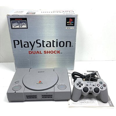 PlayStation 1, DualShock, Na Caixa Seriado, 1 Controle, Modelo SCPH-7500, PS1, (Usado)