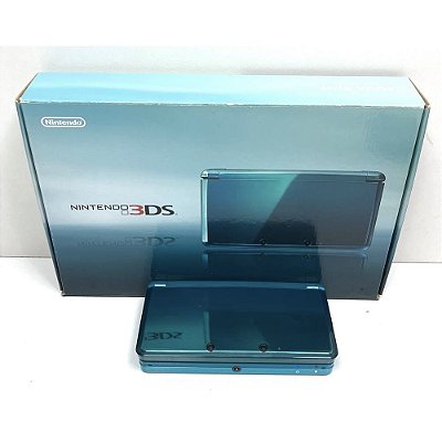 Nintendo 3DS, Aqua Blue, Na Caixa Seriado, Original Nintendo (Usado)