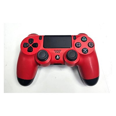 Controle Playstation 4, Red DualShock 4, Original Sony (Usado)