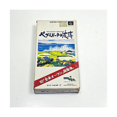 New 3D Golf Simulation: Pebble Beach no Hatou, Super Famicom Original (Usado) - Japonês