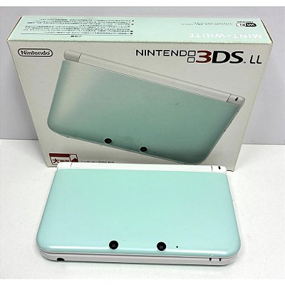 Nintendo 3DS XL (LL), Mint White, Branco, Na Caixa Seriado, Original Nintendo (Usado)