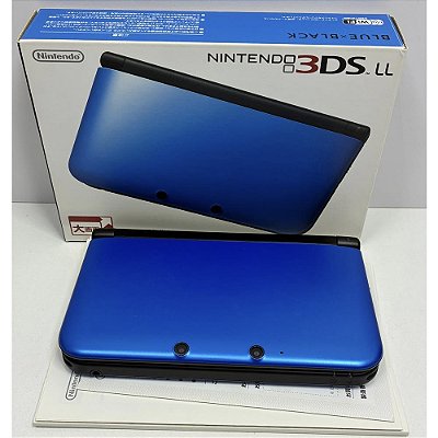 Nintendo 3DS XL (LL), Blue Black, Na Caixa Seriado, Original Nintendo (Usado)