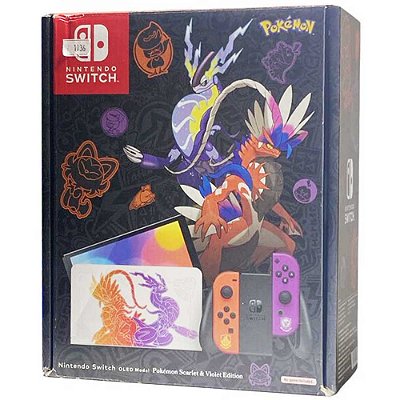 Nintendo Switch OLED, 64GB, Edição Pokémon Scarlet & Violet Edition, Seminovo