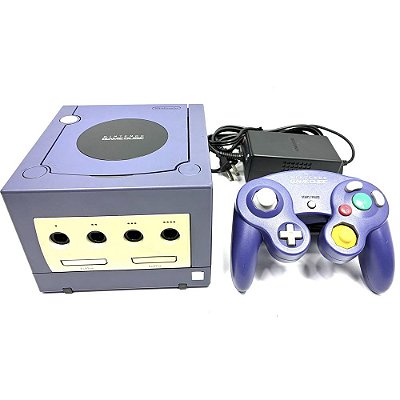 Gamecube Azul, 1 Controle, SD Cheio de Jogos (Usado)
