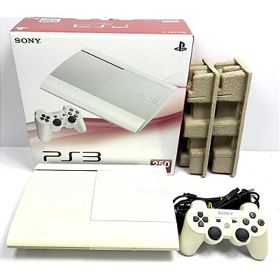 PlayStation 3 Super Slim, Branco, Na Caixa Seriado, 250GB, Console PS3, (Usado)