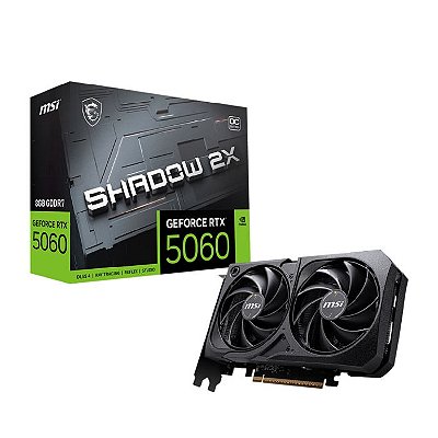 Placa de vídeo GeForce RTX 5060, 8GB, GDDR7, 128 bits, Shadow 2X OC, MSI, NVIDIA
