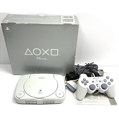 PlayStation 1 Slim, PSONE, Babe, Na Caixa Seriado, 1 Controle, Modelo SCPH-100, PS1, (Usado)