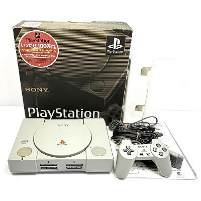 PlayStation 1, Modelo SCPH-1000, Saída Av Nativa, Na Caixa, 1 Controle, PS1, (Usado)