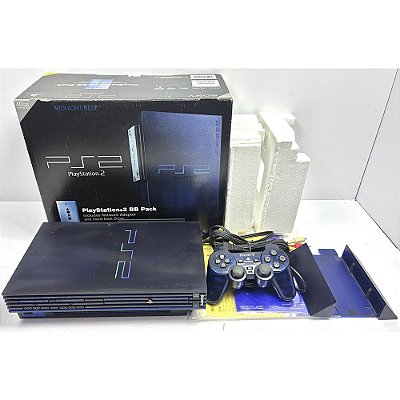 PlayStation 2, Midnight Blue, Na Caixa, Modelo SCPH 50000 MB, PS2, (Usado)