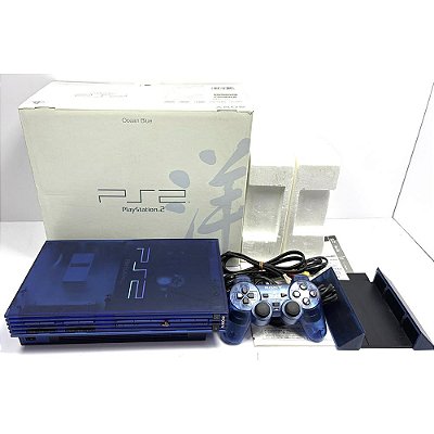 PlayStation 2, Ocean Blue, Na Caixa Seriado, Modelo SCPH 37000, PS2, (Usado)