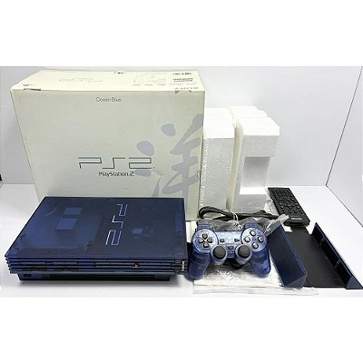 PlayStation 2, Ocean Blue, Na Caixa Seriado, Modelo SCPH 37000, PS2, (Usado)
