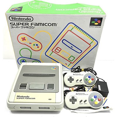 Super Famicom, Com Caixa Original, Manual, 2 Controles Originais, Nintendo (Usado)