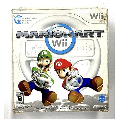 Controle Wii Wheel com Wii Remote, Mario Kart Wii, para Wii e Wii U, Na Caixa, Original Nintendo (Seminovo)