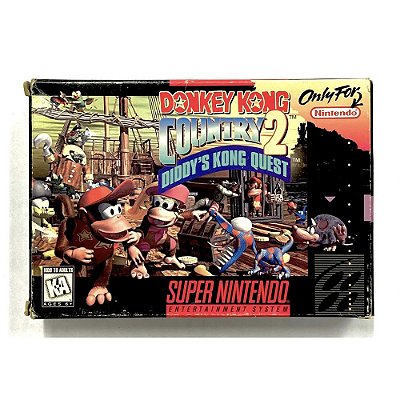 Donkey Kong Country 2 Diddy's Kong Quest, Super Nintendo, Americano, Original com caixa  (Usado)