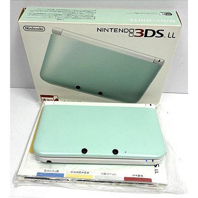 Nintendo 3DS XL (LL), Mint White, Na Caixa Seriado, Original Nintendo (Usado)