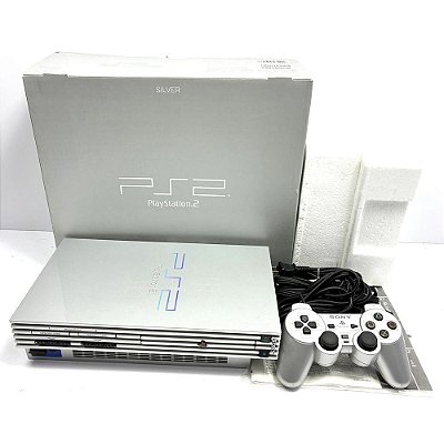 PlayStation 2, Silver, Prata, Na Caixa Seriado, 1 Controle, Modelo SCPH-39000 S, PS2, (Usado)
