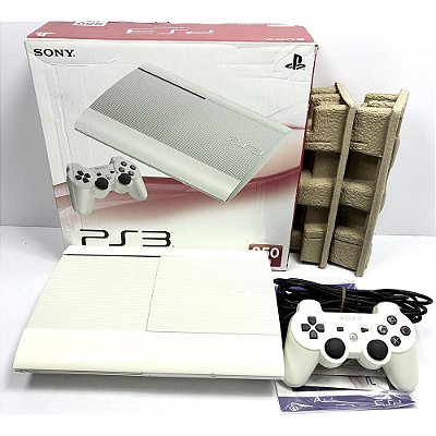 PlayStation 3 Super Slim, Branco, Na Caixa Seriado, 250GB, Console PS3, (Usado)