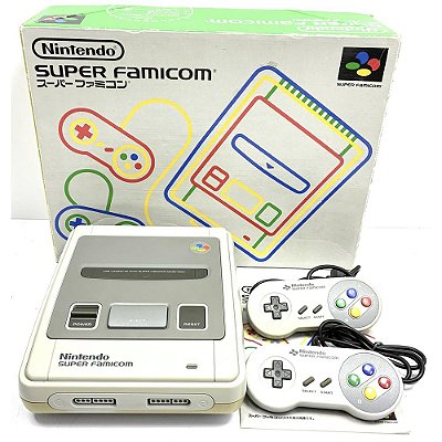 Super Famicom, Com Caixa Original, Manual Seriado, 2 Controles Originais, Nintendo (Usado)